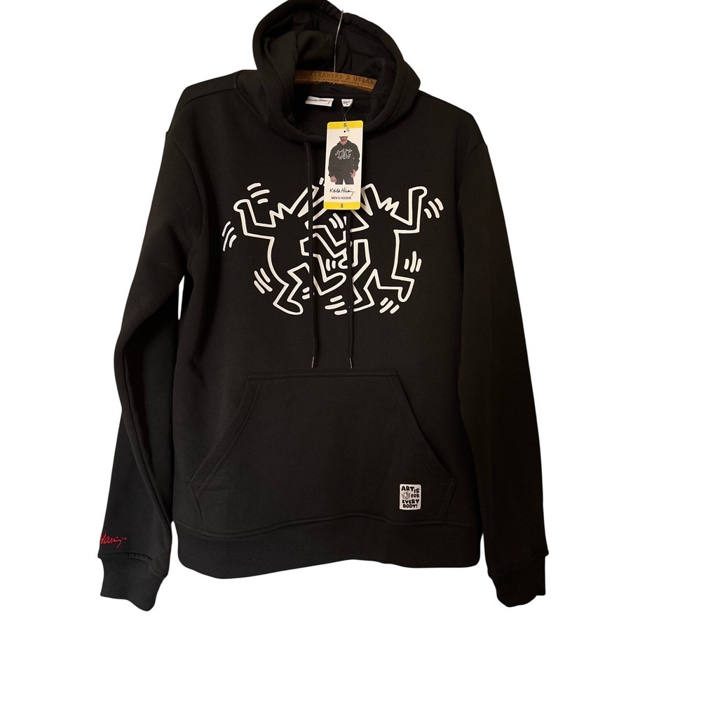 Keith Haring Mens S Graphic Hoodie Black Dancing Figures Art Is For Every Body